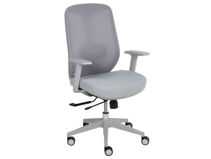 Beliani Bürostuhl Stoff Grau Zelar, Dunkelgrau, Grau, 64x115x60 cm, Büromöbel, Bürostühle, Drehstühle