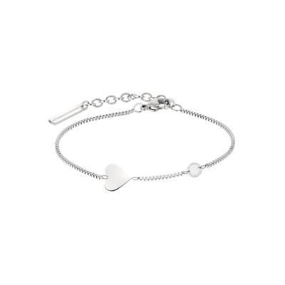 Armband LIEBESKIND BERLIN "Schmuck Geschenk Edelstahl Armkette Herz", silber (edelstahlfarben), Armbänder, Damen, 20cm, Edelstahl, Armband
