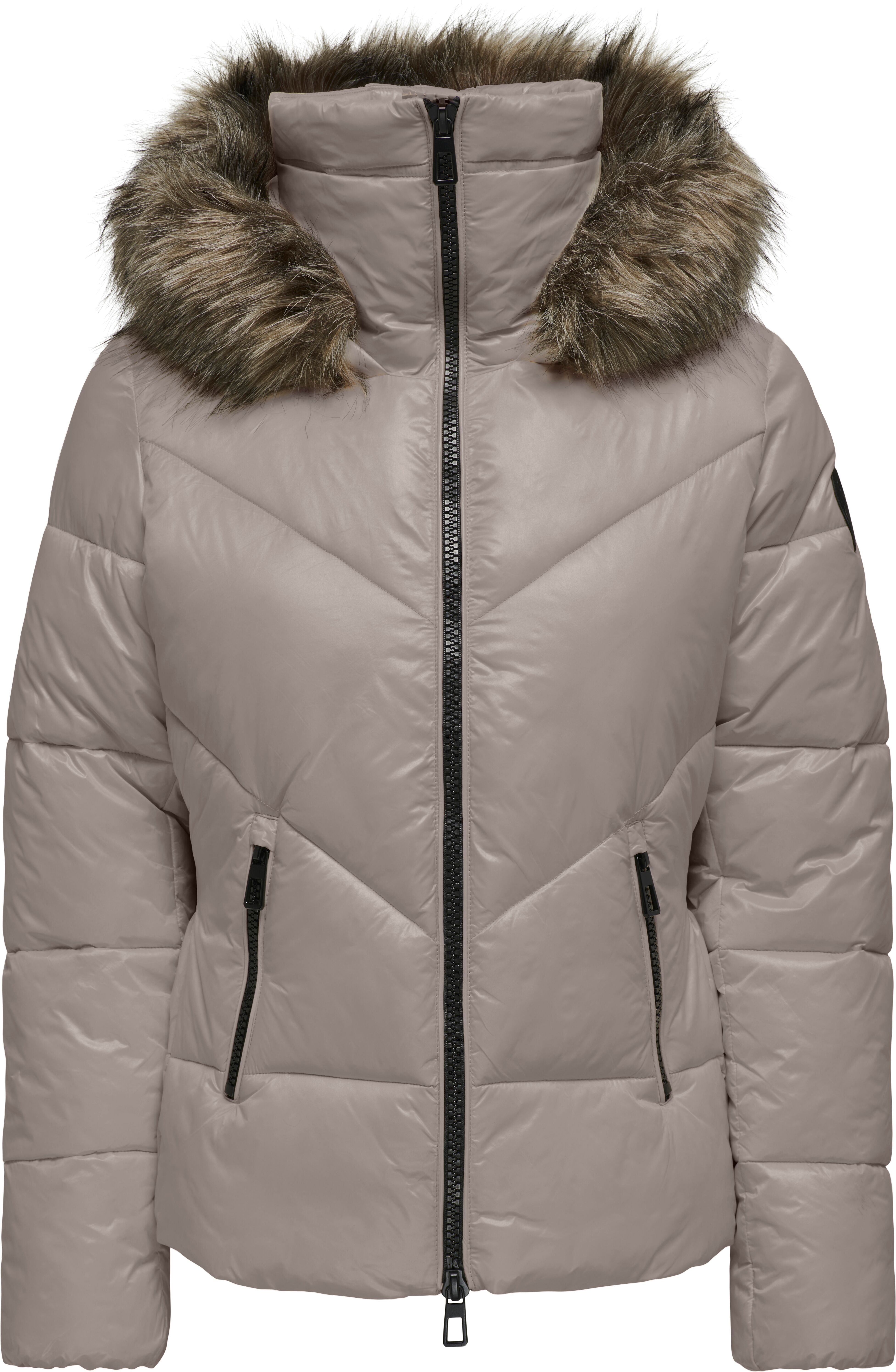 Steppjacke ONLY "ONLFEVER SHORT PUFFER LIFE CC OTW", Damen, Gr. XS, grau (satellite), Web, Obermaterial: 100% Polyamid, unifarben, regular fit, Jacken Steppjacke satellite XS