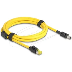 Delock Kabel RJ45 Stecker Cat.6 zu Mini I/O 8 Pin D-Form Typ (CAT6, 2 m), Netzwerkkabel