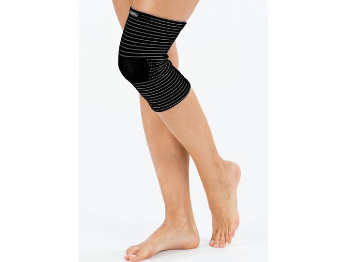 Bandage mit echten Kupferfasern, Anthrazit-Schwarz, Kniebandage