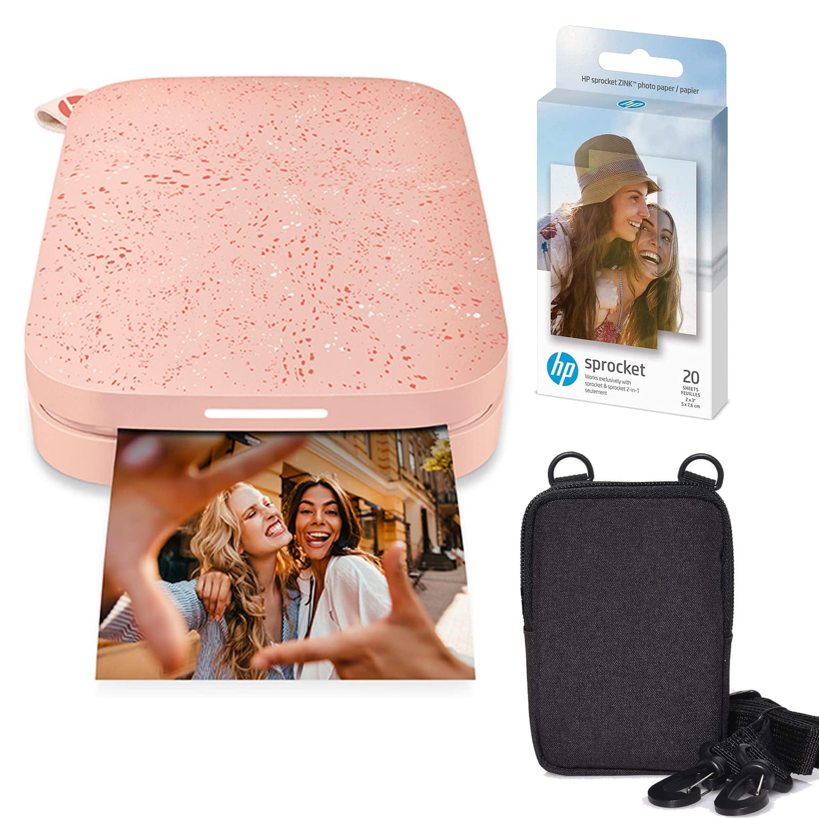 HP Sprocket Draagbare Instantcamera Roze met Zilverpapierbundel
