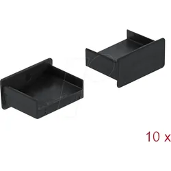 DELOCK 64102 - 10 Stück USB-A Staubschutz, ohne Griff, schwarz