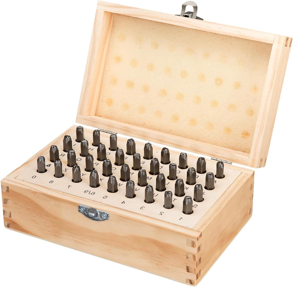 Letter en Nummer Stempel Set van Metaal met 3mm Karakterhoogte - 36 Stuks