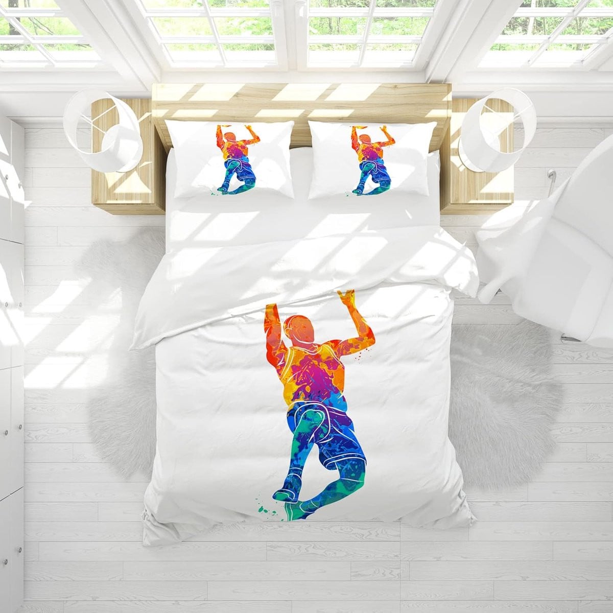 Dekbedovertrek Set voor Kinderen met 3D Basketbal Print, 180 x 200 cm