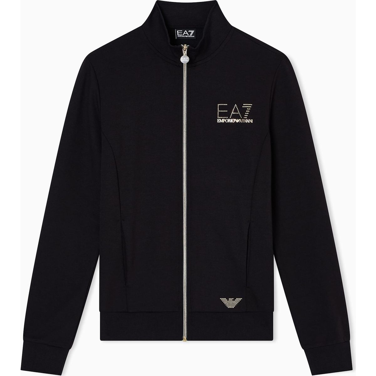 EA7 Train Evolution W T-top Full Zip black (1200) S 8NTM43 TJ9RZ-1200-S