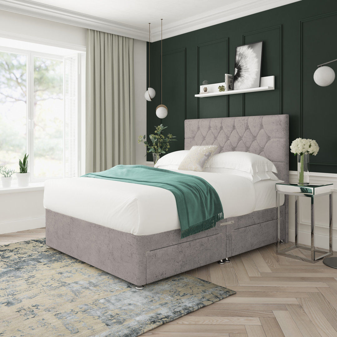 17 Stories Upholstered Bed Steel Kingsize (5')