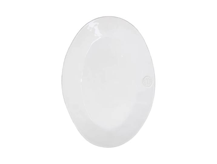 Handgefertigte Servierplatte „Nova“ Weiss Large, 40 x 28.30 cm Costa Nova