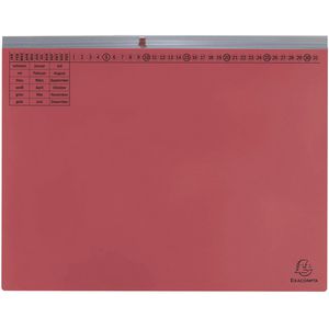 Exacompta Hängehefter 370203B, Exaflex Premium A4, kaufmännisch, Tasche, rot, Karton, 25 Stück