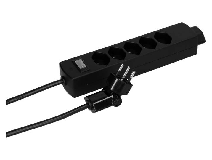 Max Hauri Steckdosenleiste Safety Line 5+1x Typ 13 sw Schalter 3m clip-clap