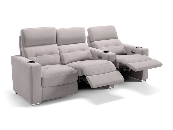 Stoff Kino 3-Sitzer Sofa BARI Relaxcouch Stoffbezug Kino Couch