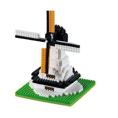 BRIXIES 200143 - Große Windmühle, 3D Konstruktionsbausatz aus Ministeinen, 315 Teile
