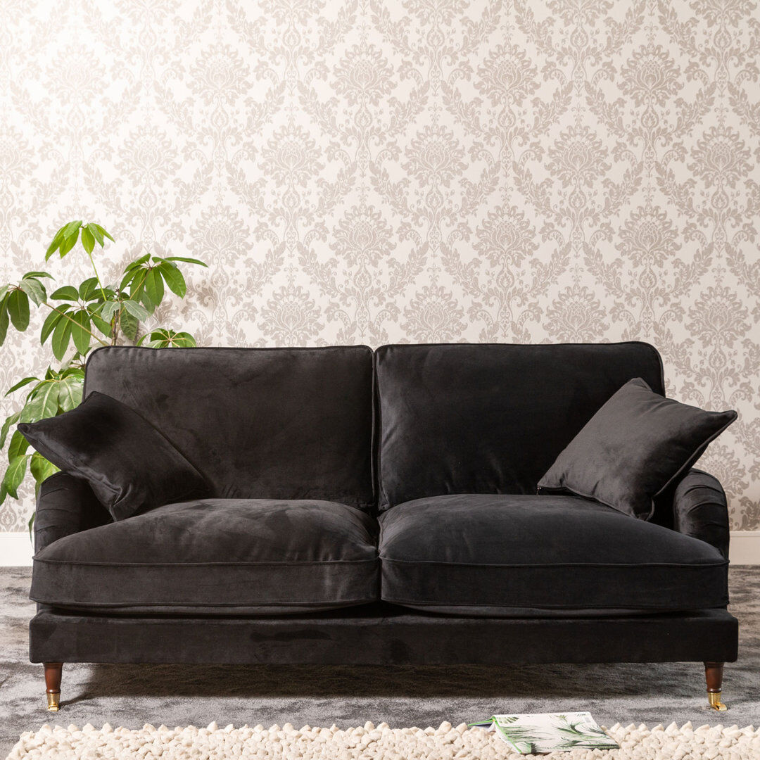Hykkon Fabiola Velvet Sofa Black 3