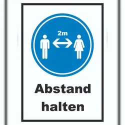 HB-Druck Abstand halten Symbol und Text Schild A5 (148x210mm)