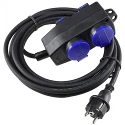 ChiliTec Werkstatt-Steckdose, 4-fach, 5m Kabel IP44, mit Aufhänger, H07RN-F 3G1,5mm2