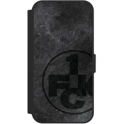 Nivocase Klapphülle für Apple iPhone 16e Handyhülle aus Kunst Leder NIVOflip schwarz 1. FC Kaiserslautern (Apple iPhone 16e), Smartphone Hülle, Schwarz