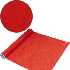 Papstar Tischdeckenrolle mit Damastprägung, 18598, rot, aus 42 g/m² Papiergewebe, Einweg, 1,2 x 8 m