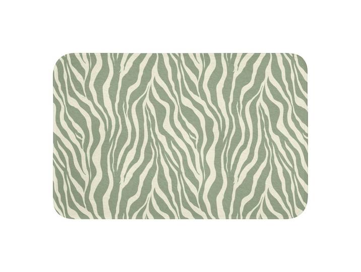 BADEMATTE Zebra - Motiv - Grün Rutschfest 60x40 cm