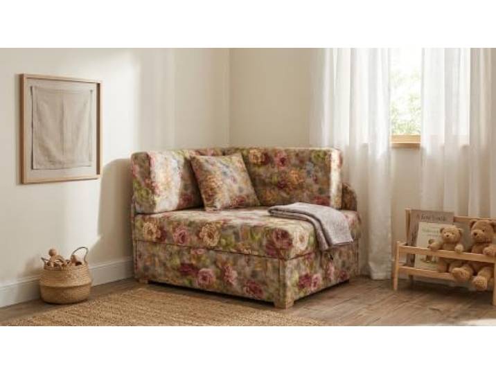 Family Meble Kinder-Schlafsofa Denis Design mit Bettkasten, ausziehbar – Variante Rose 02