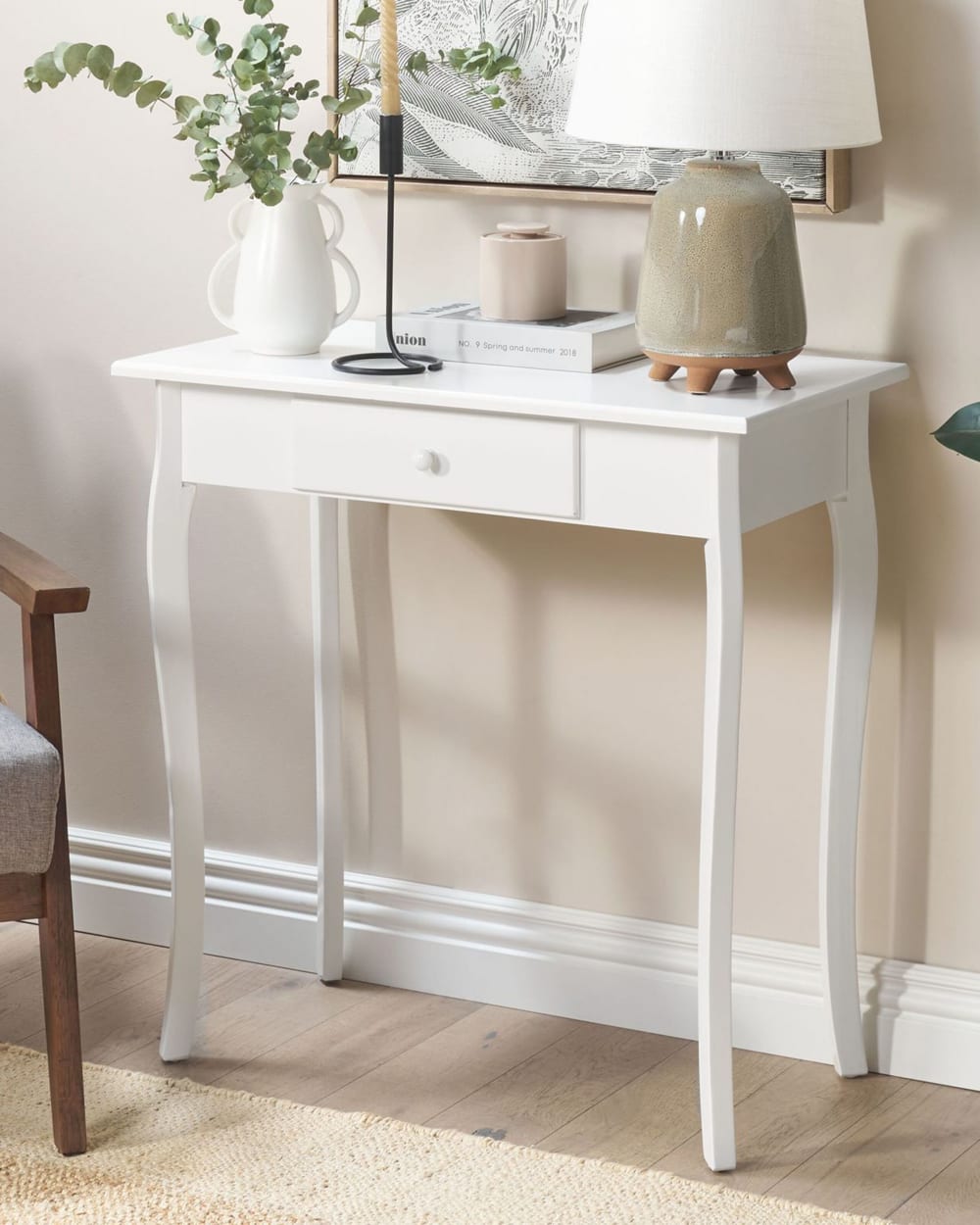 Beliani Console blanc Blanc 40x77x75cm