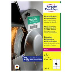 Avery-Zweckform L7913-10 Folien-Etiketten 99.1 x 42.3 mm Polyethylenfolie Weiß 120 St. Permanent haftend Farblaserdrucker, Laserdrucker, Farbkopierer,