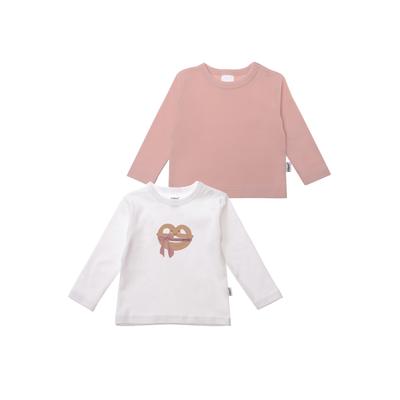 Langarmshirt LILIPUT "Brezel", Mädchen, Gr. 50/56, rosa (weiß, rosa), 100% Baumwolle, bedruckt, normal, Rundhals, Shirts Langarmshirt, mit niedlichem Brezel-Print