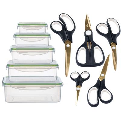 Scheren-Set KING "Easycut Box", grün, Scheren, 5 Scheren, 5 Vorratsboxen inkl. Deckel