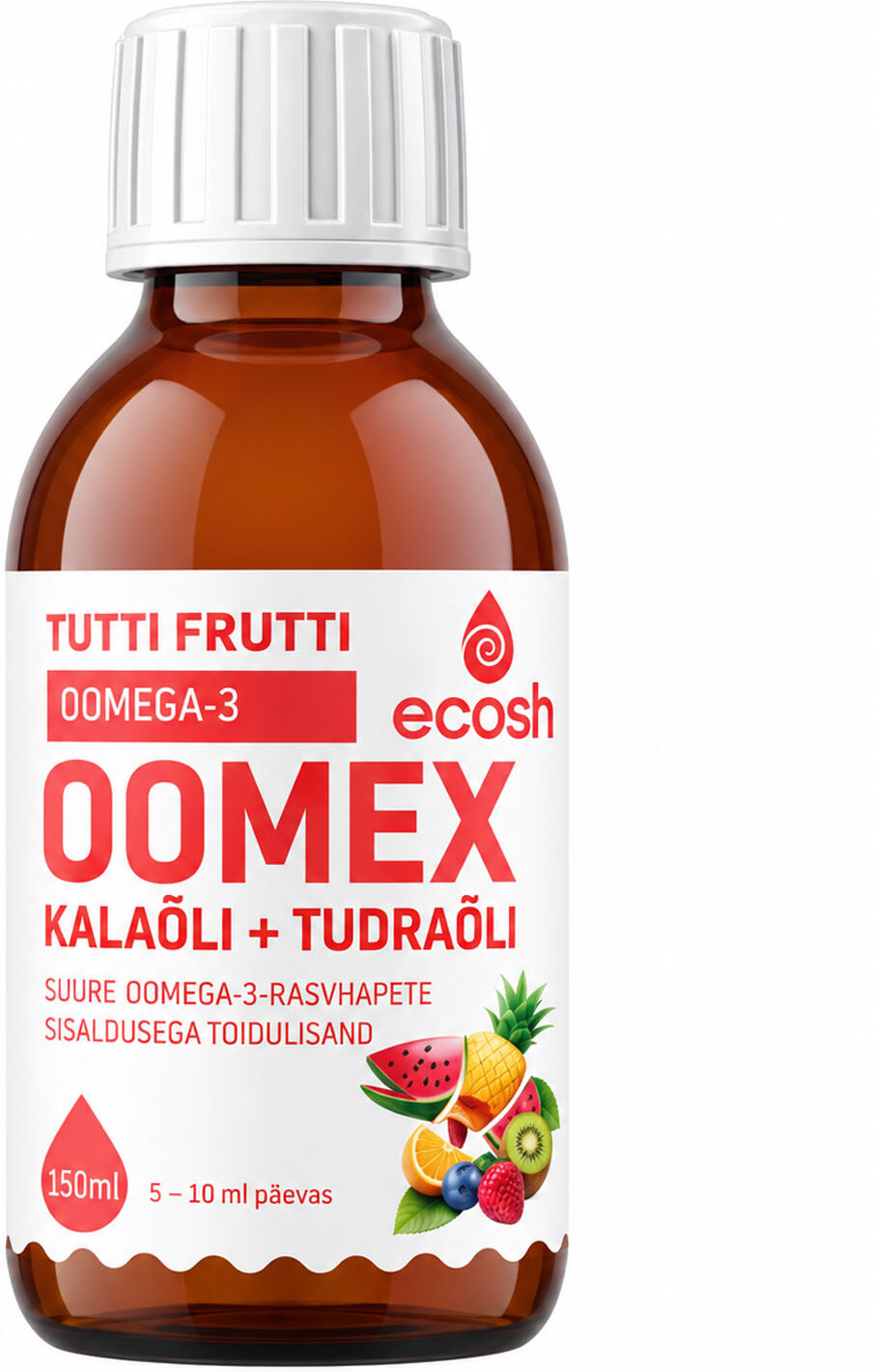 ECOSH Oomex Omega-3 Fish Oil + Camelina Oil Tutti-Frutti 150ml