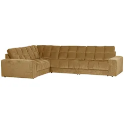 Ecksofa Date Webstoff, klassisch links, gold, komfortabel gepolstert, stilvolles Design
