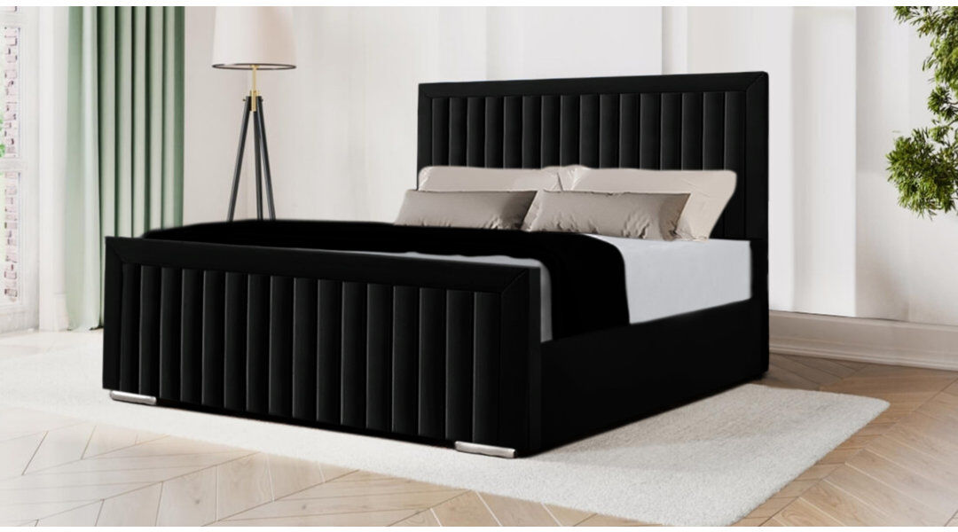 Ebern Designs Miyon Upholstered Bed Black Single (3')