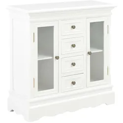 Helloshop26 - Weißes Sideboard Schrank Konsolentisch Aufbewahrungsmöbel 70 cm Kiefernholz massiv 4402057