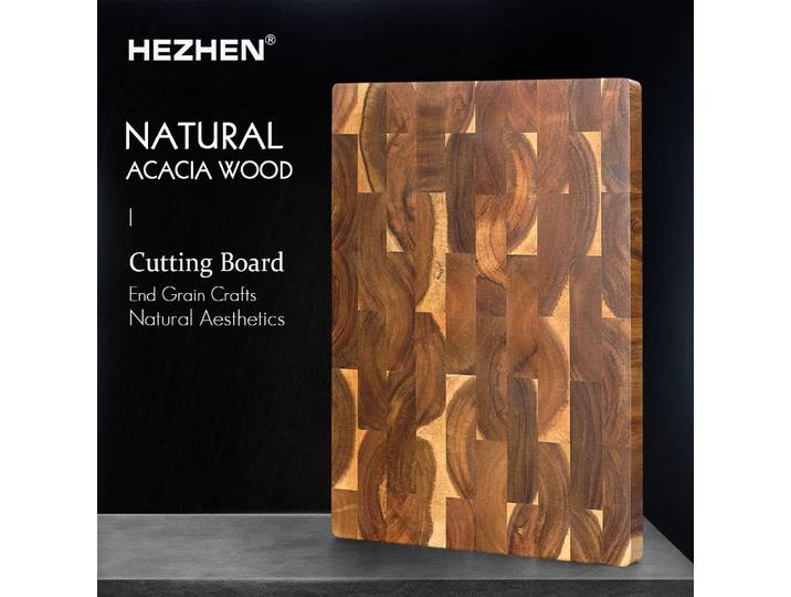 HEZHEN planche à découper d'épissure en bois d'acacia fin Grain cuisine planche à découper Double face utilisée comme palette