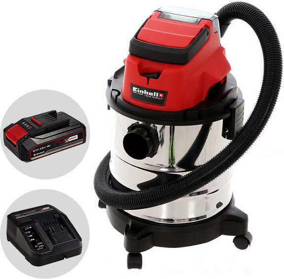 Einhell TC-VC 18/20 Li - Aspirateur solides et liquides à batterie - 18V 2,5Ah