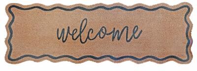 IH Casa Decor "Scallop Shape Coir Door Mat Welcome 16""X48"""