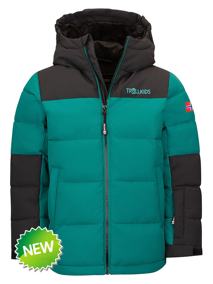 Trollkids Winterjacke "Narvik" in Grün/ Schwarz - 92