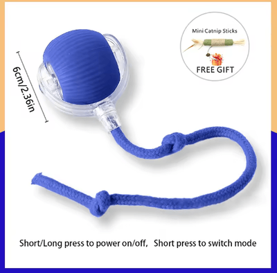 Inspire Picks Smart Rolling Catnip Chase Ball USB Rechargeable Interactive Cat Toy blue Sz