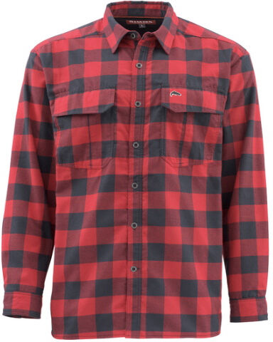 Simms Coldweather Shirt -Rusty Red Buffalo Plaid-Xxl
