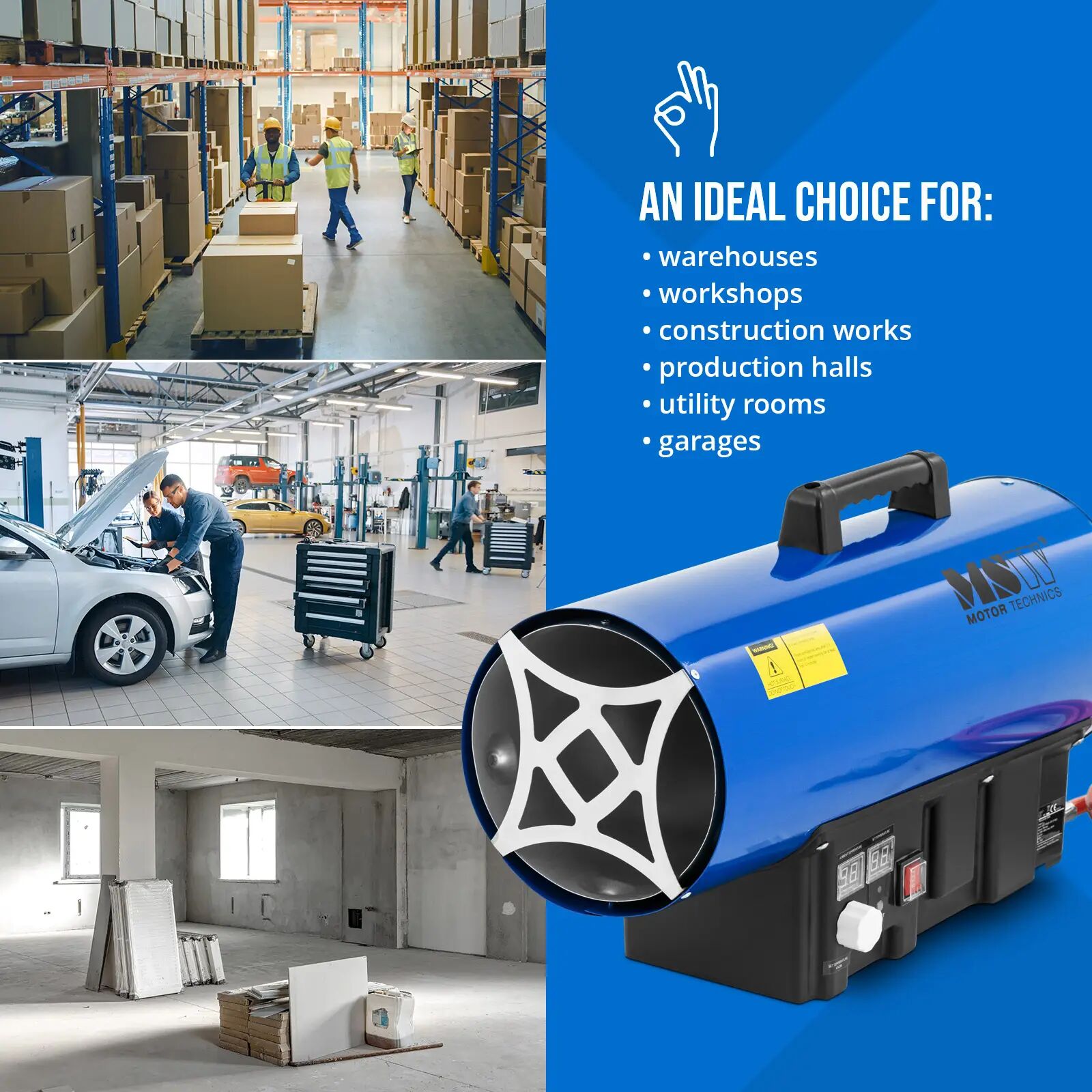 MSW Gasheizer - 30000 W - 310 m² MSW-GH-BD-30000