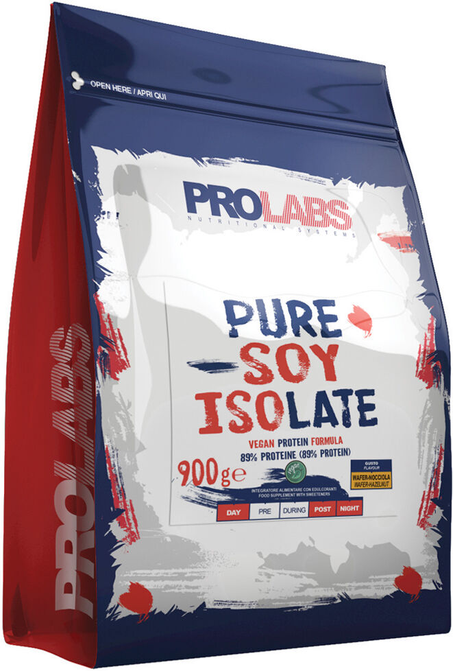 prolabs pure soy isolate busta 900 gr wafer nocciola