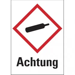 König Werbeanlagen Dreifke® Gefahrstoffetiketten - Gasflasche (GHS04) Signalwo - 37x52 mm Folie selbstklebend