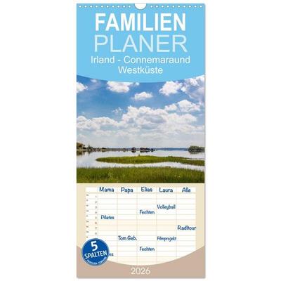 Familienplaner 2026 - Irland - Connemara und Westküste mit 5 Spalten (Wandkalender, 21 x 45 cm) CALVENDO