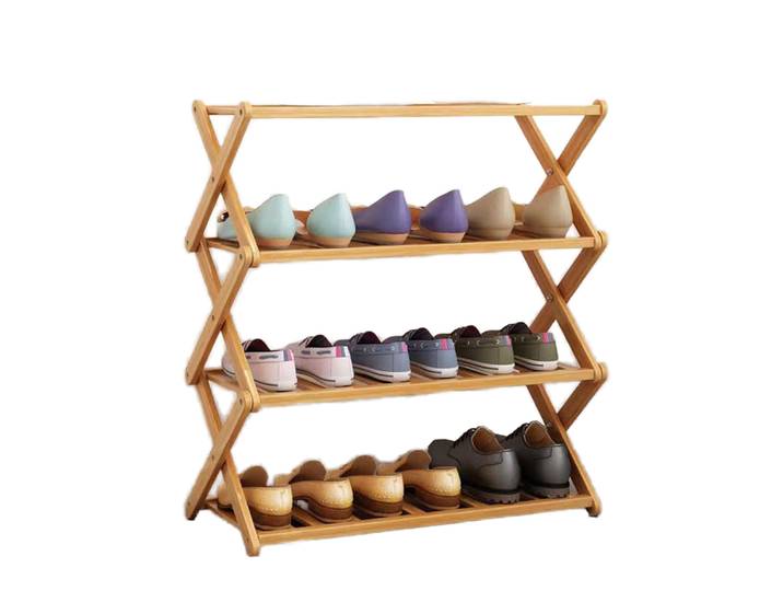 Étagère à chaussures à 3-8 niveaux, organisateur de chaussures pliable en bambou à plusieurs niveaux, étagère de rangement multifonctionnelle, étagère à chaussures autoportante
