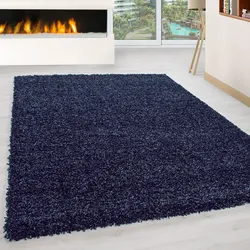 Hochflorteppich RHEIN, einfarbig, Marineblau, 100 x 200 cm