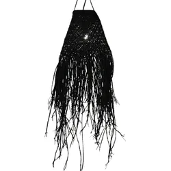 Black Braided in Doum Suspension Lamp Shade - 20x15cm