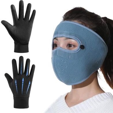 Perfect Picks Market ArcticShield Winter Face Mask Full Face Balaclava With Anti Fog Goggles blue