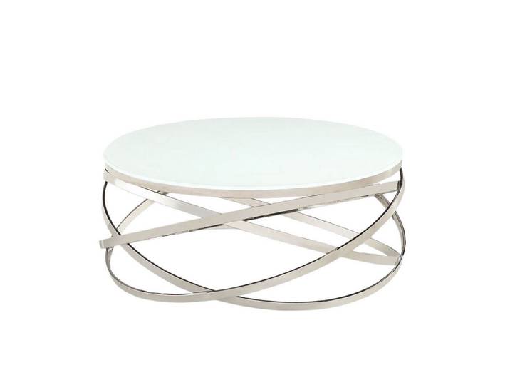 alesvelt Couchtisch Beistelltisch echtes Marmor rund mit Edelstahl Beinen (1 Tisch), 100 x 42 cm, Tischplatte aus echtem Marmor