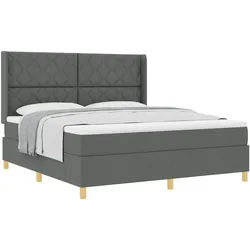 vidaXL, Boxspringbett, Boxspringbett Mit Matratze Stoff Dunkelgrau (180 x 200 cm)