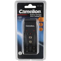 Camelion Stecker-Ladegerät BC-1091 für 1-2 AA oder 1-2 AAA oder 1x 9V Block Ni-MH Akkus