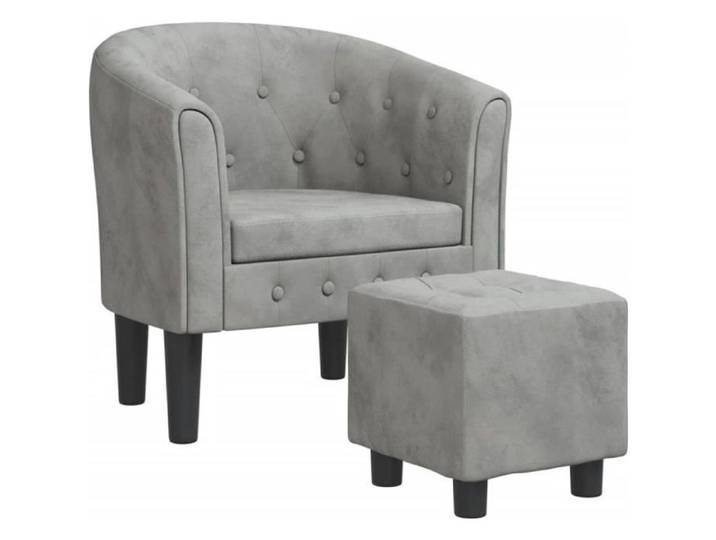 Fauteuil cabriolet - KEENSO - KN005 - Velours gris clair - Repose-pied inclus - Design contemporain
