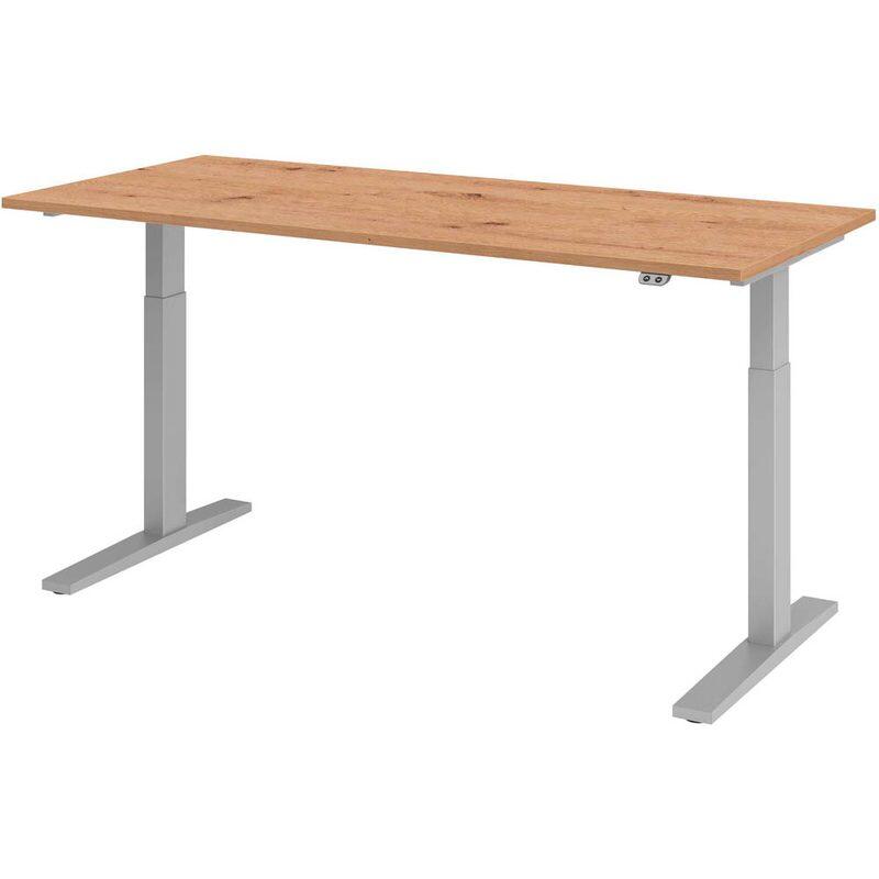 HAMMERBACHER VXMKA19/R/S elektrisch höhenverstellbarer Schreibtisch 70,0 - 120,0 cm - elektrisch Asteiche / silber